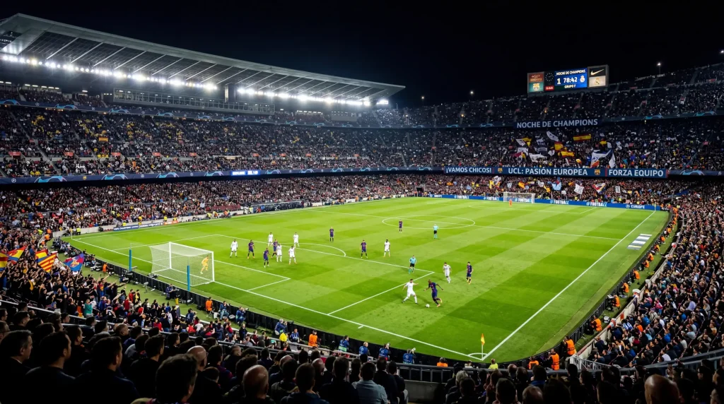 Diferentes mercados de apuestas disponibles en la Champions League con cuotas y opciones